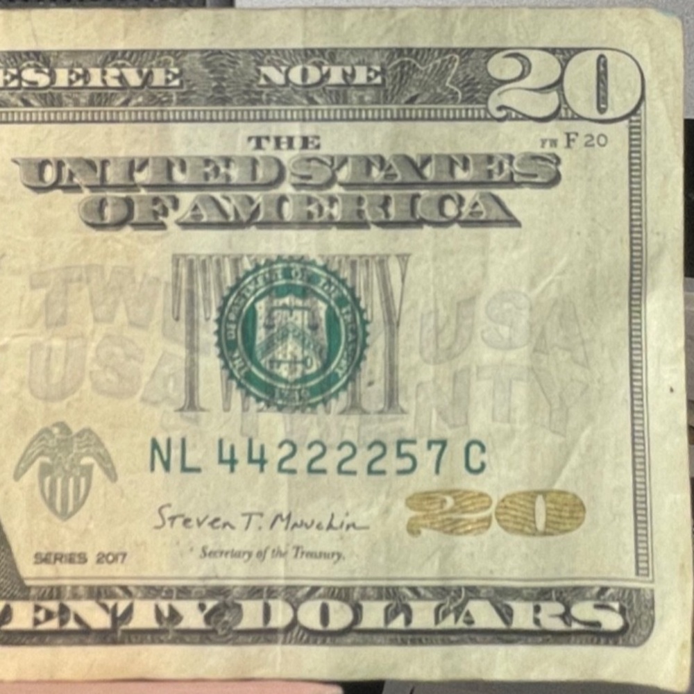 2017 $20 Dollar Bill Fancy Serial Number QUAD 2's  #205722894585 - Picture 3 of 6
